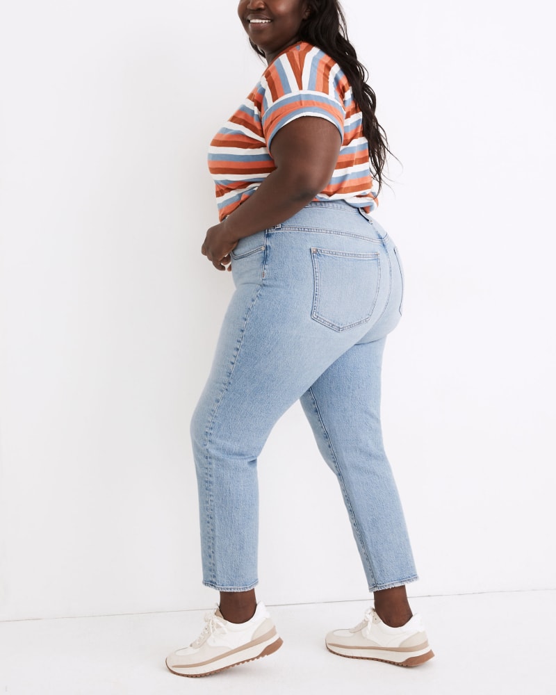 Plus size model wearing Perfect Vintage Jean in Fiore Wash by Madewell | Dia&Co | dia_product_style_image_id:168064